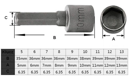 Klucze nasadowe 9 szt 5-13mm - uniwersalne nasadki do odkręcania