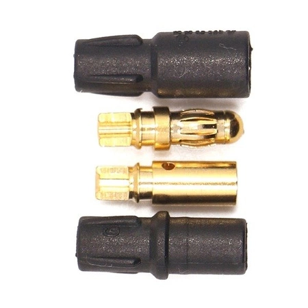 Wtyki GOLD 3,5mm - AMASS z osłonką - para - konektory Gold - czarny