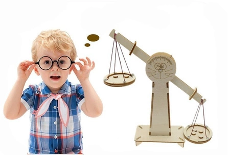 Waga szalkowa drewniana dla dzieci - DIY - równoważnia - Zabawka edukacyjna