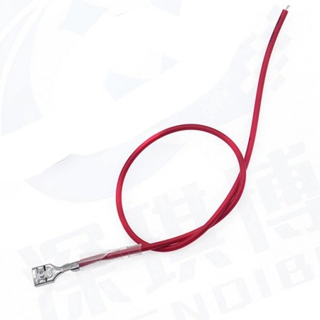Konektor izolowany płaski żeński - 6.3mm z kablem 30cm - czerwony - przewód 22AWG