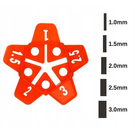 Krzyżyk dystansowy do fugi 1-3mm - 50szt - Uniwersalny dystans do system poziomowania płytek