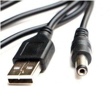 Przewód USB typu A - DC 5,5 x2,5mm - kabel zasilający - 100cm