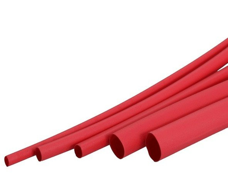 Rurka Termokurczliwa Ø6mm 1mb - czerwona - elastyczna - silikonowa
