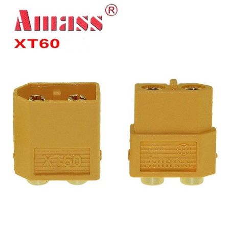 Złącze XT60-PB - wtyk + gniazdo proste - kompletne złącze AMASS